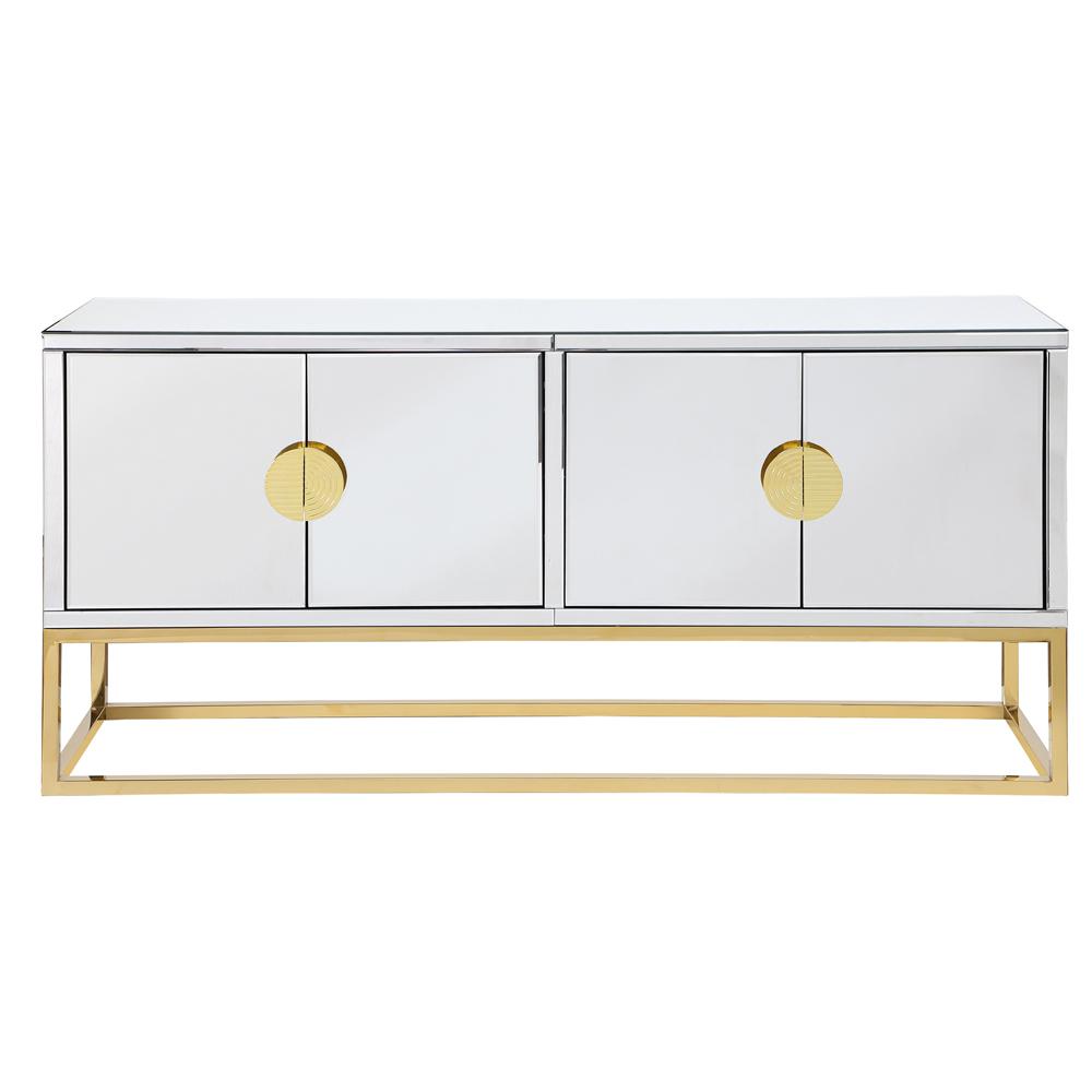 Tadala 64″ Mirrored with Gold Leg Sideboard