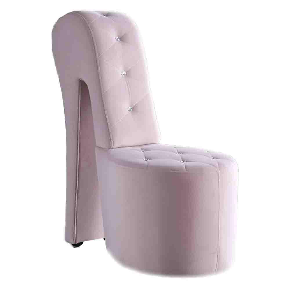 Best Master Furniture Tristram 19″ Velvet High Heel Shoe Chair in Pink