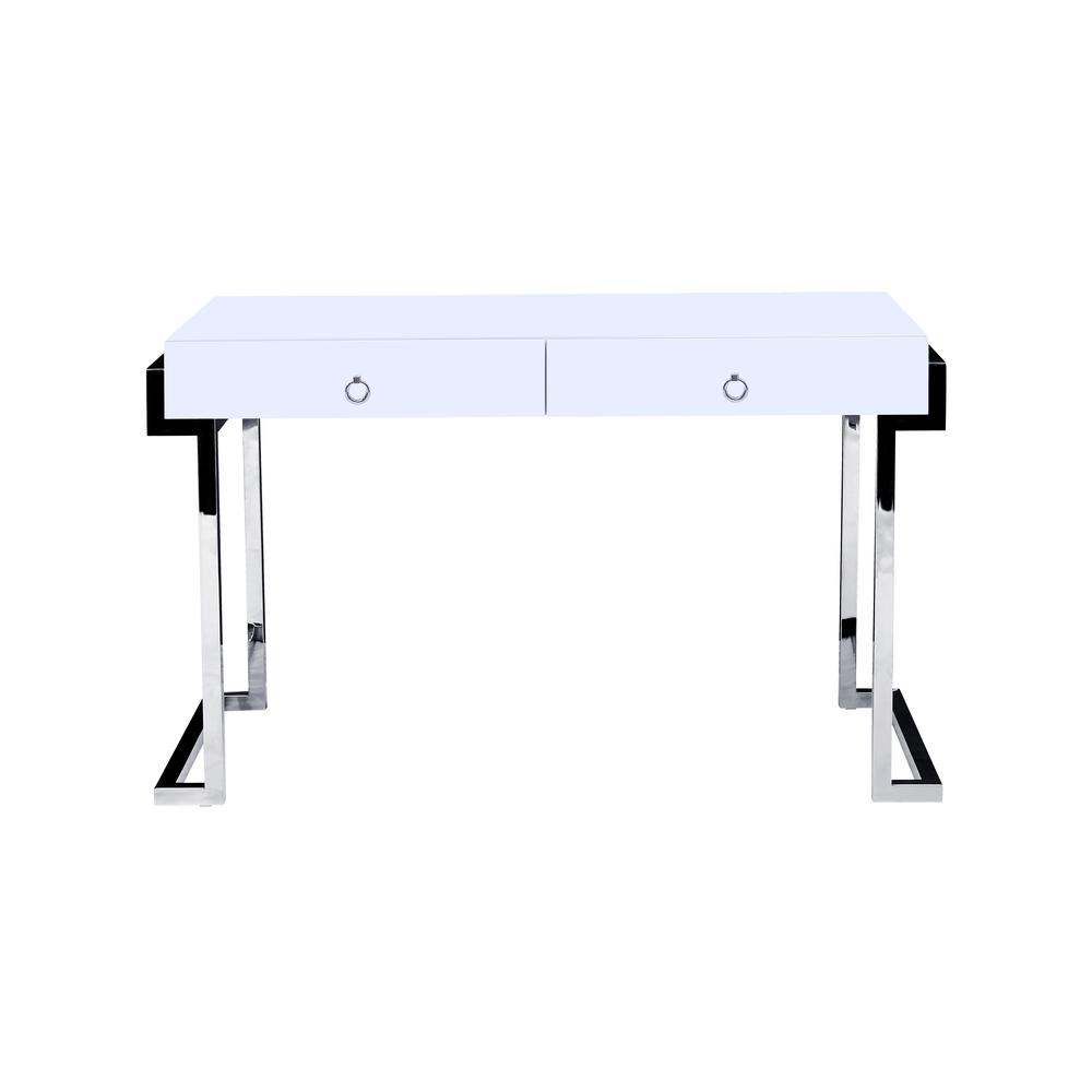 Best Master Juneau Modern 2-Drawer Engineered Wood Computer Desk in Silver
