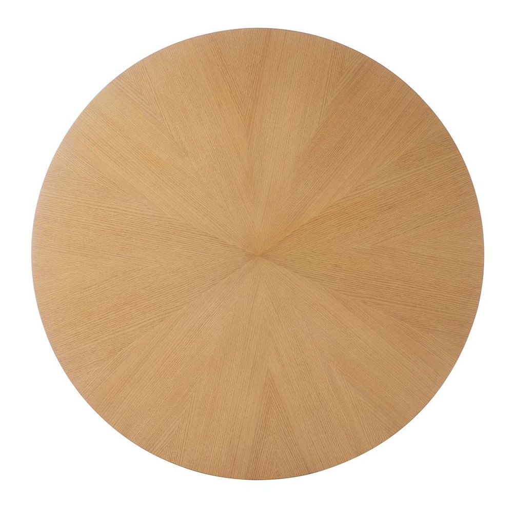 Tappelle Mid-Century Modern Round Storage Dining Table with Gold Accents
