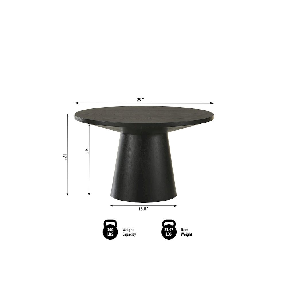 Terra Transitional Round Coffee Table with Pedestal Base