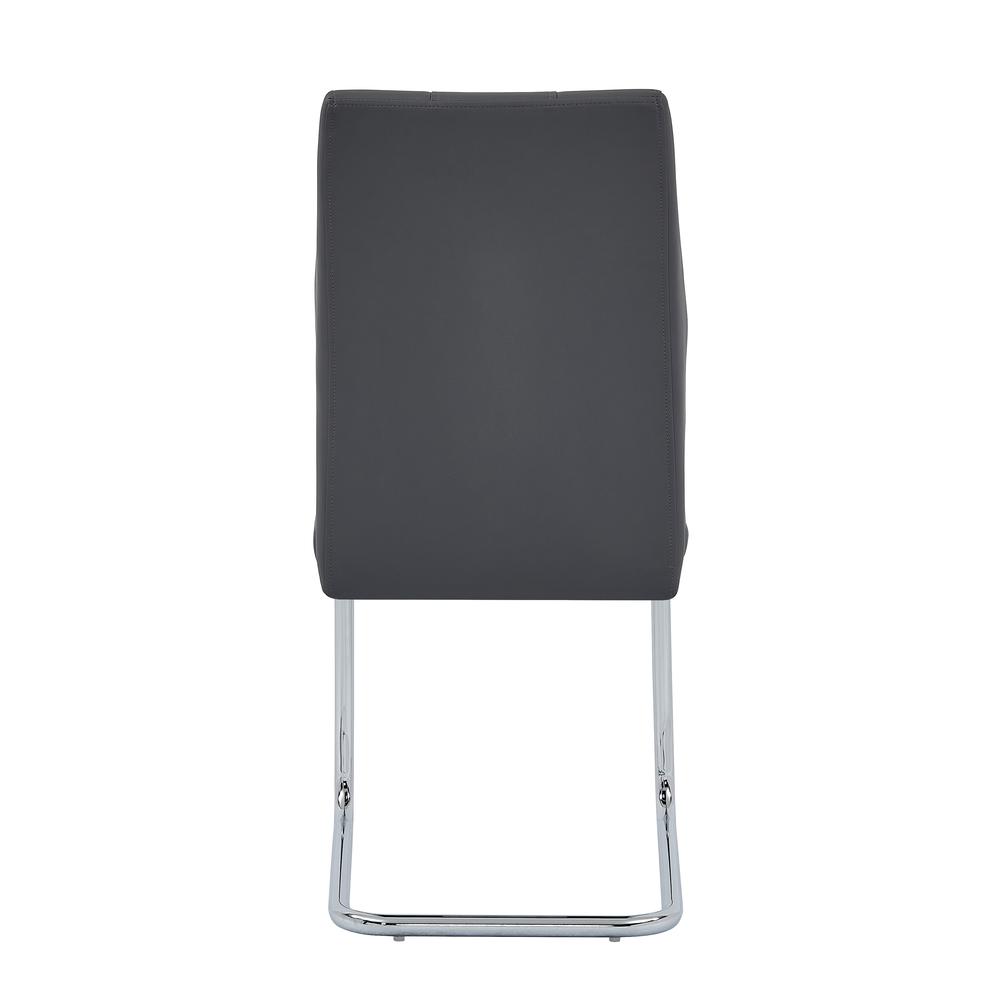 Gudmund 2-piece Modern Dining Chairs in Gray Faux Leather
