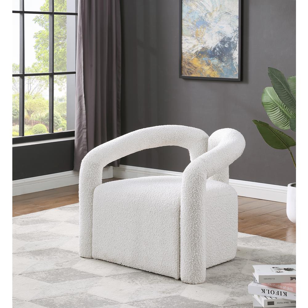 Troilus Cream Boucle Fabric Accent Chair