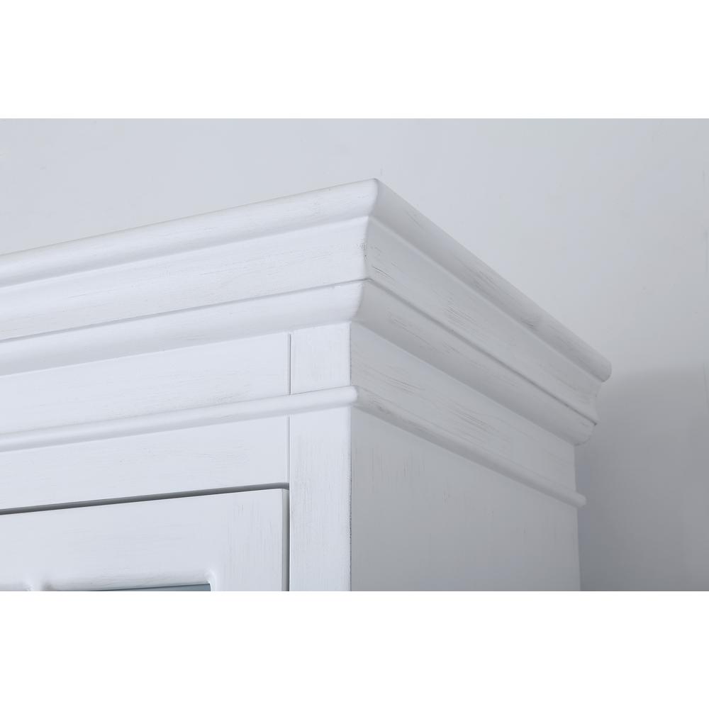 Polich Antique White Wood Storage Curio Cabinet