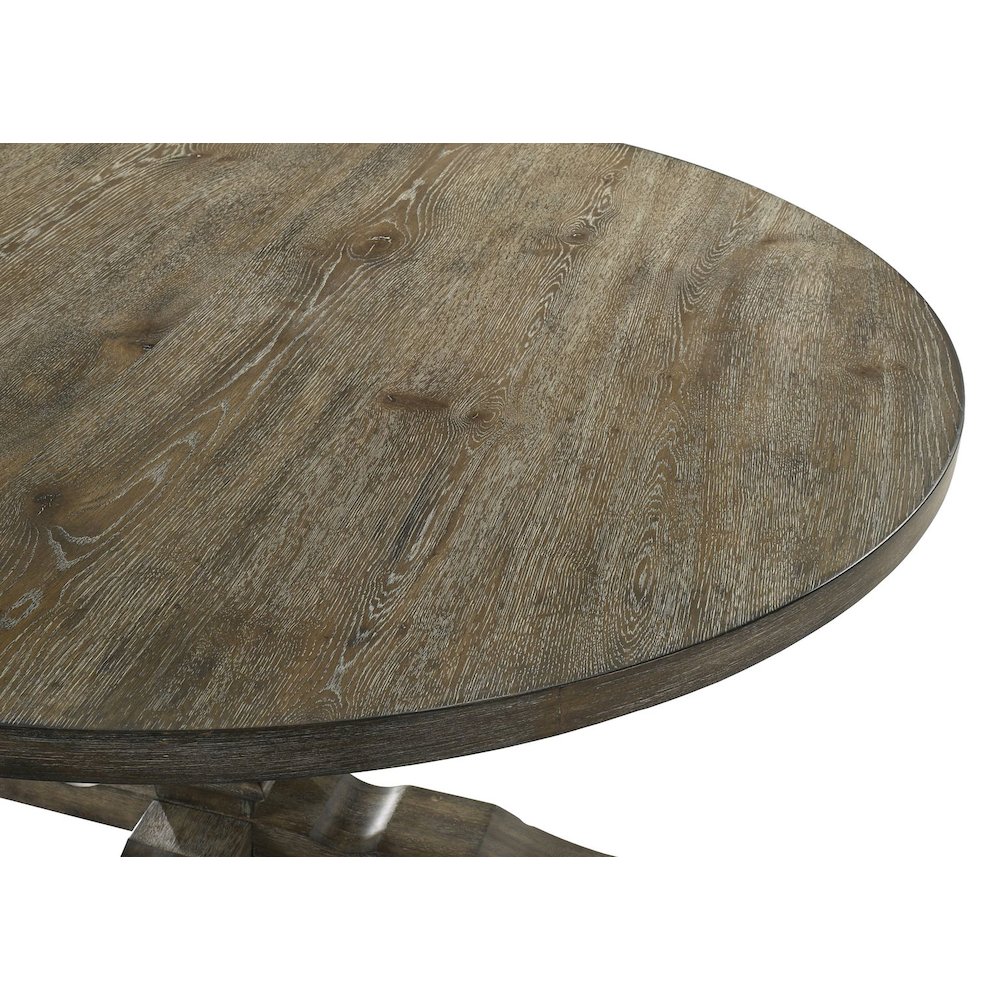 5-Piece Transitional Round Dining Set with Pedestal Base