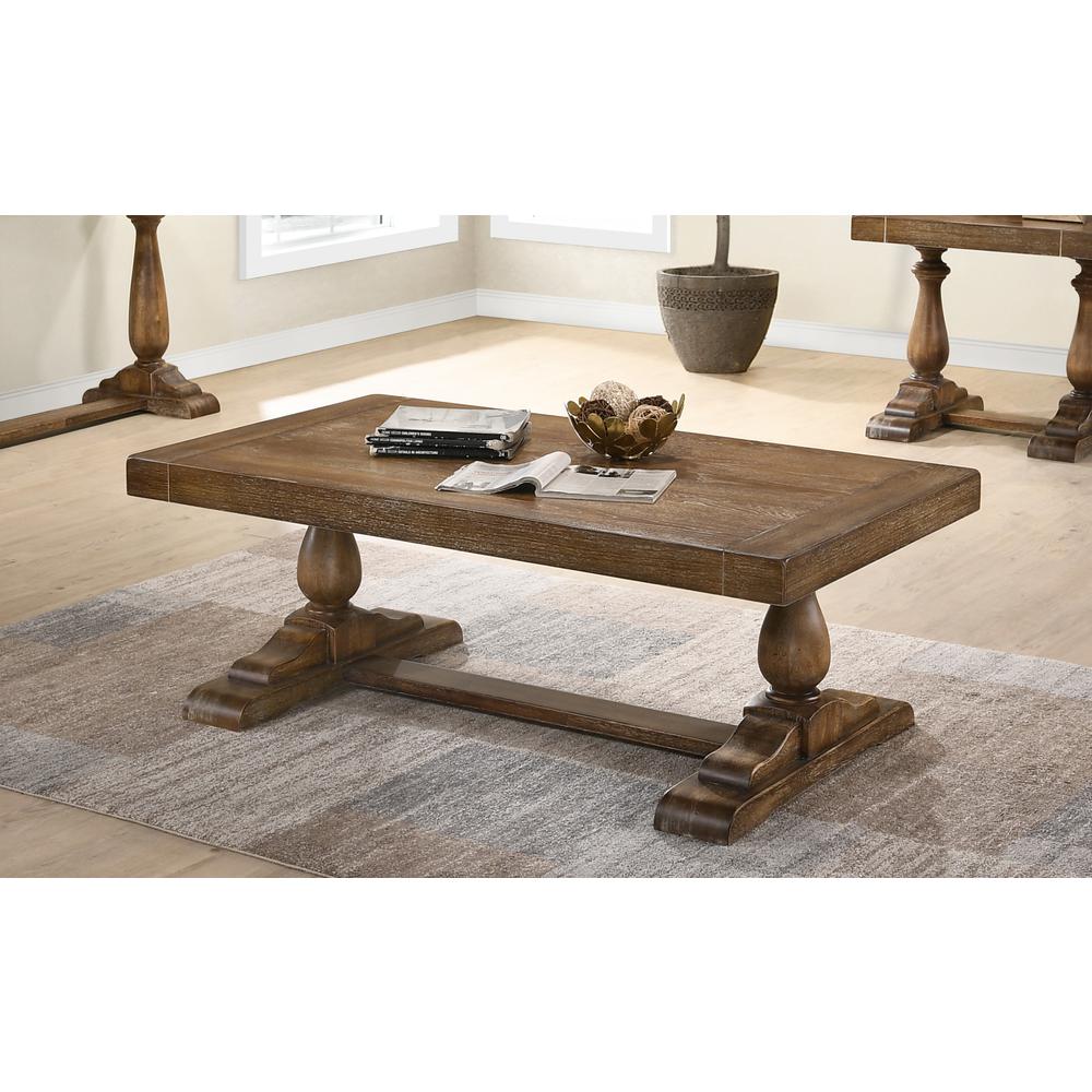 Best Master Furniture Amy 52″ Transitional Wood Coffee Table in Driftwood