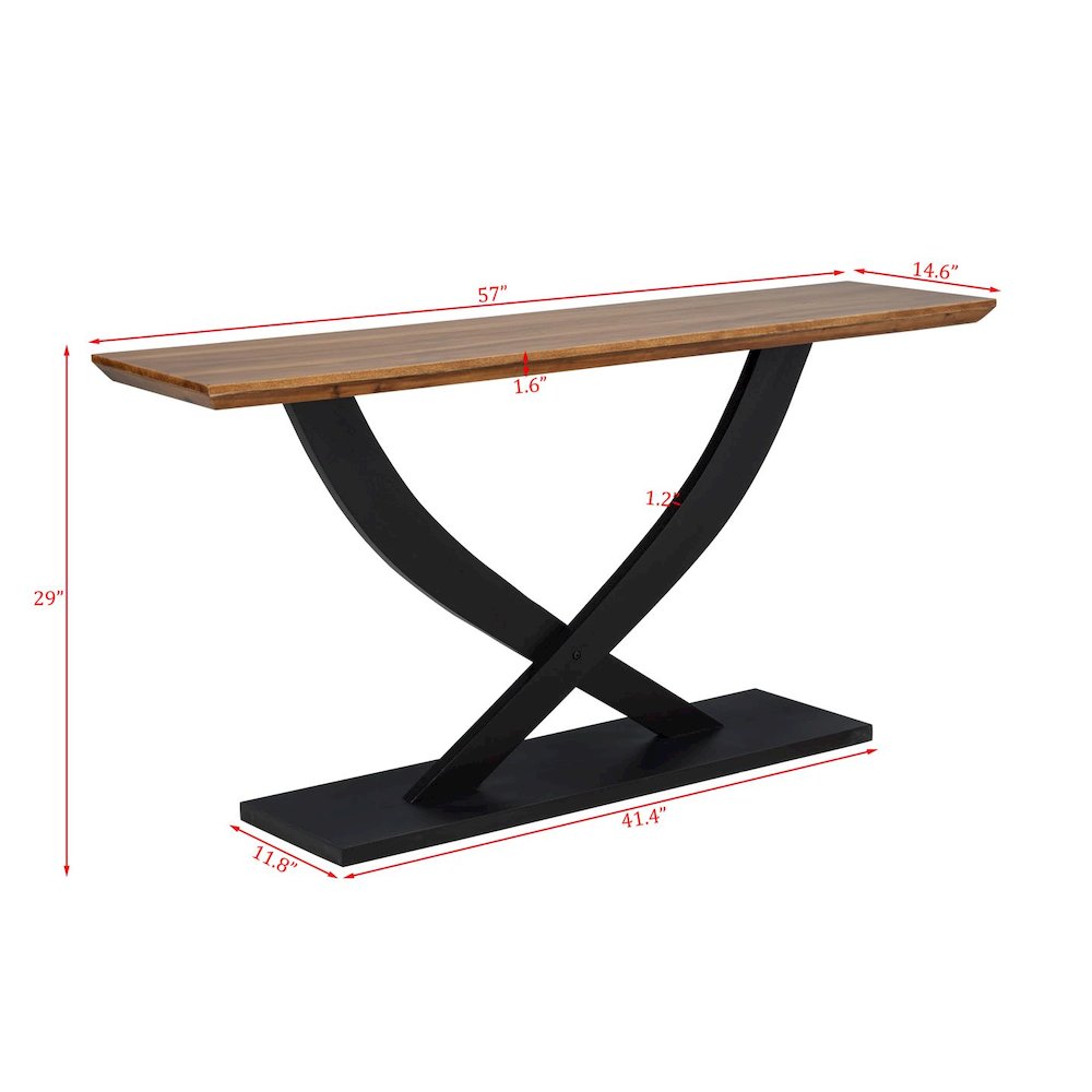 Danport Rectangle Transtional Console Table with Wood Top