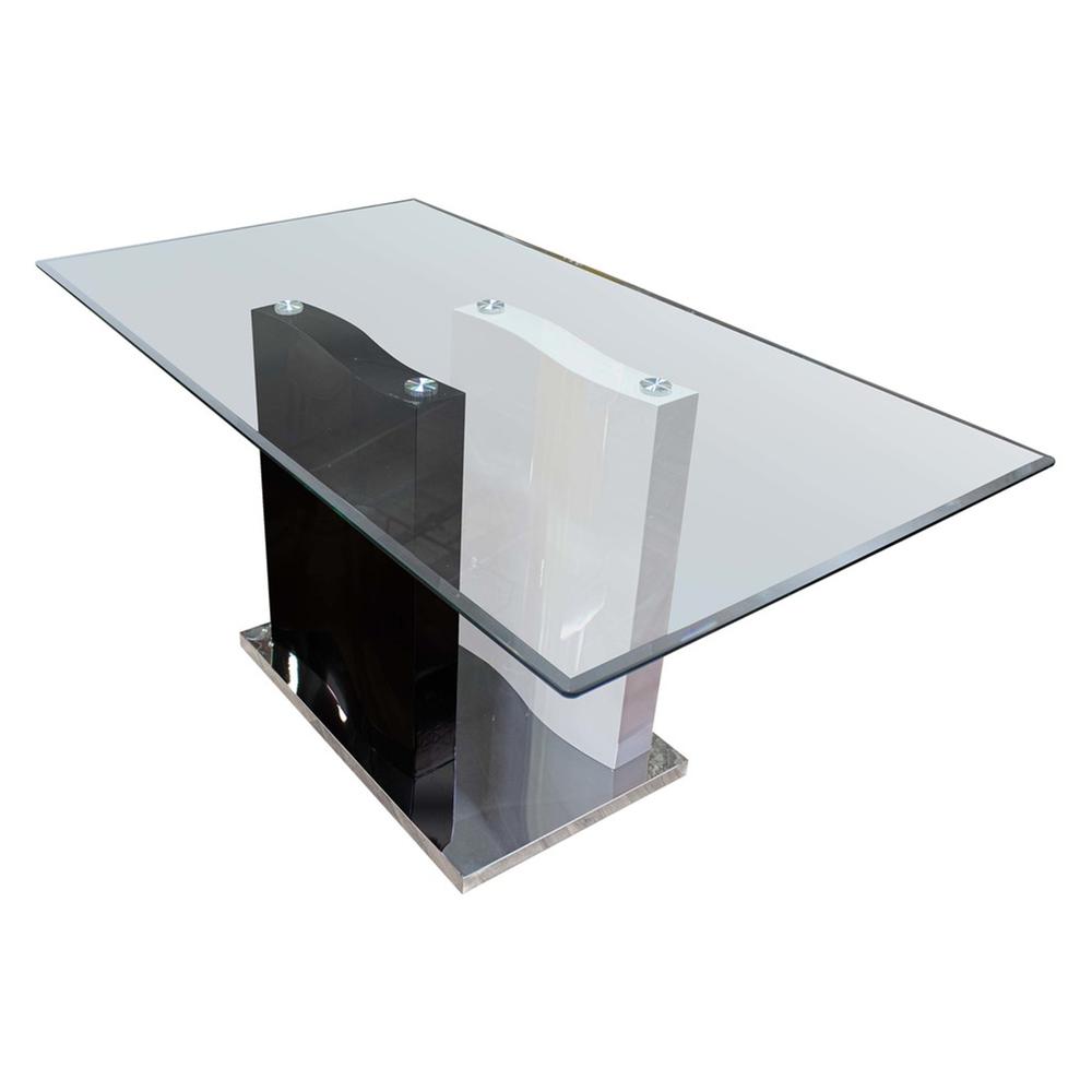 White High Gloss Rectangular Glass Dining Table