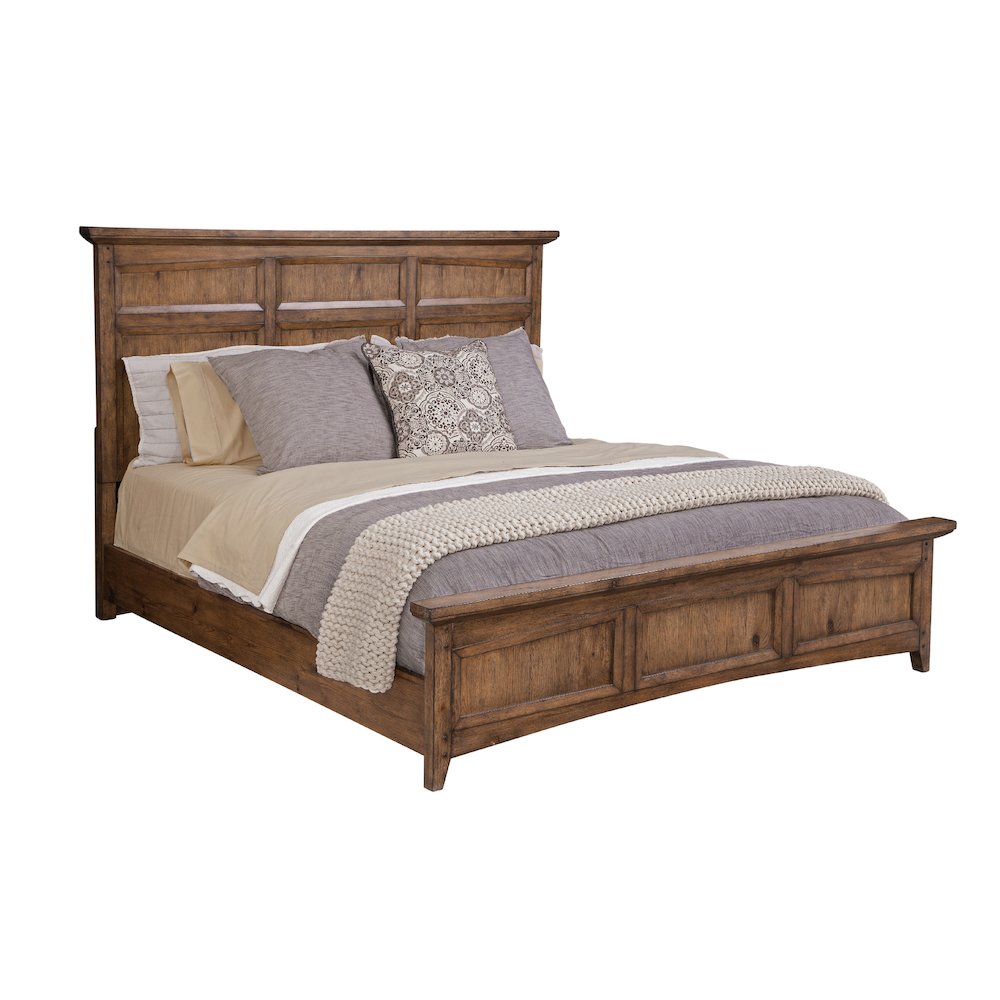 Oakdale Queen Panel Bed – Honey Oak