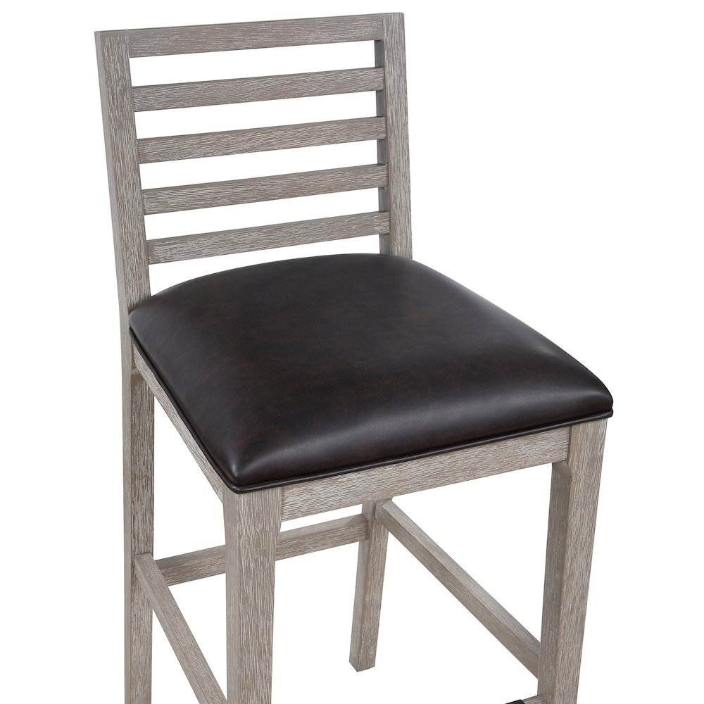 Siri 30″ Wood Stool – Driftwood Grey