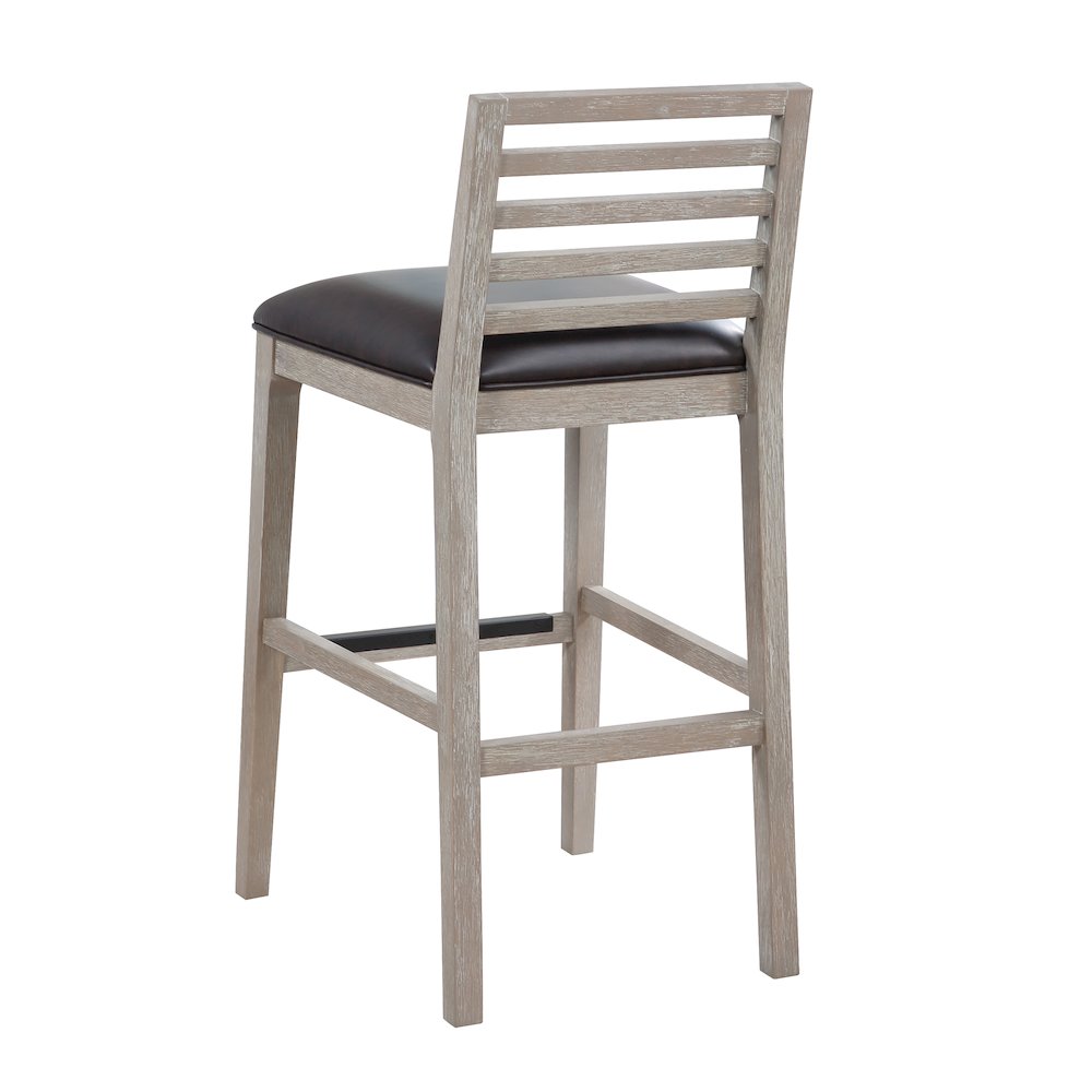 Siri 30″ Wood Stool – Driftwood Grey