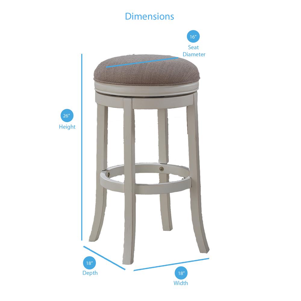 Aversa 26″ Backless Swivel Stool – Distressed Antique White