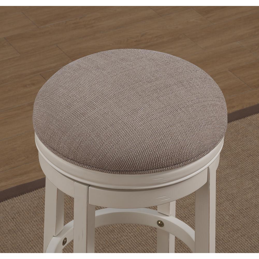 Aversa 26″ Backless Swivel Stool – Distressed Antique White