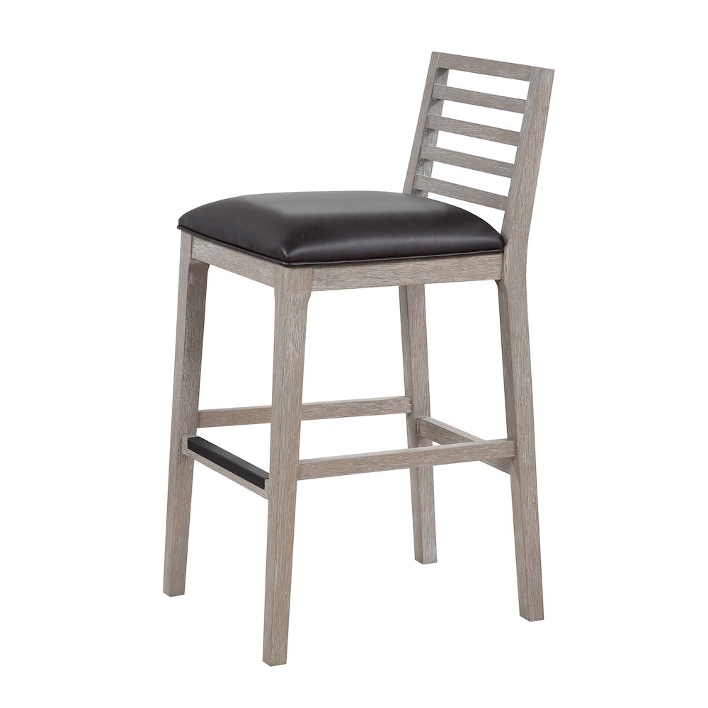 Siri 30″ Wood Stool – Driftwood Grey
