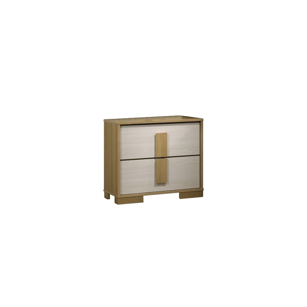 2 piece – Beige wood bedroom set (Bed+Night stand)