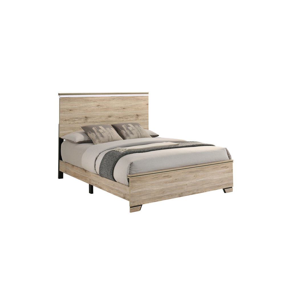 Queen Panel Bed  Light Oak