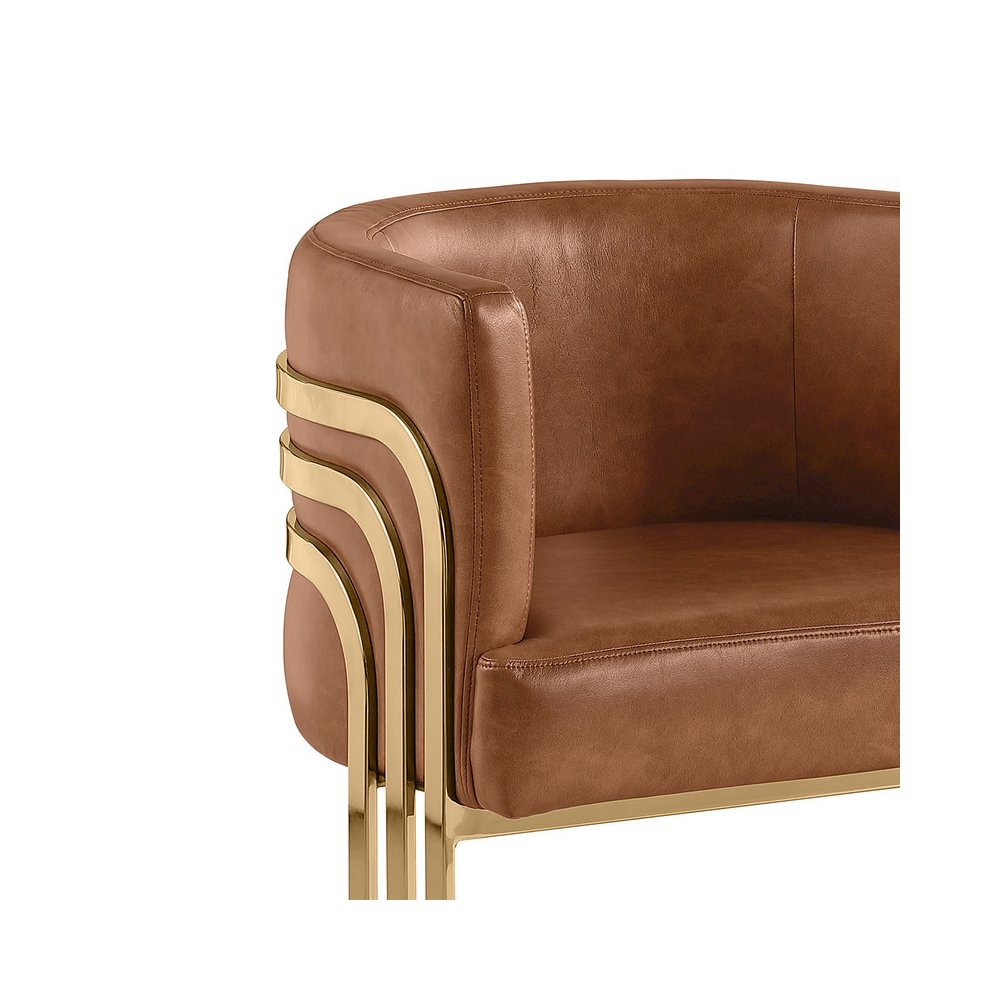 Leather-Aire Side Chairs with Gold Chrome Set of 2