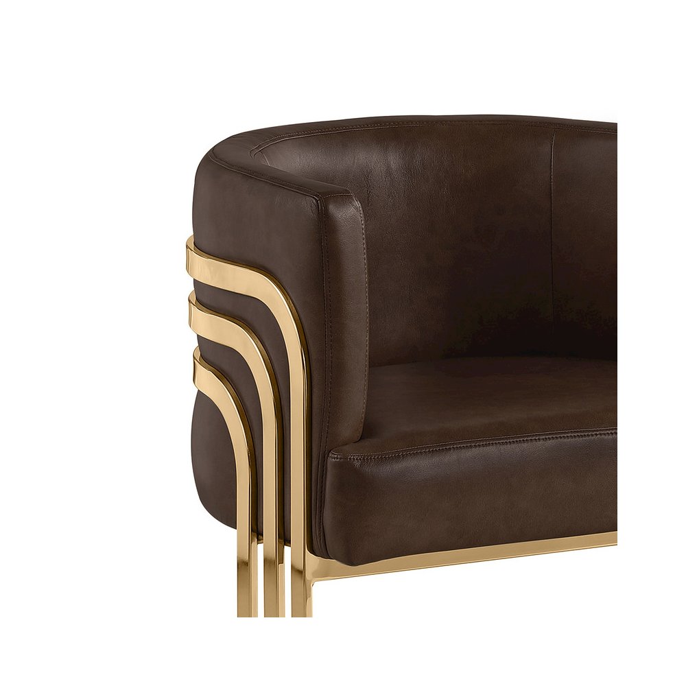 Leather-Aire Side Chairs with Gold Chrome Set of 2