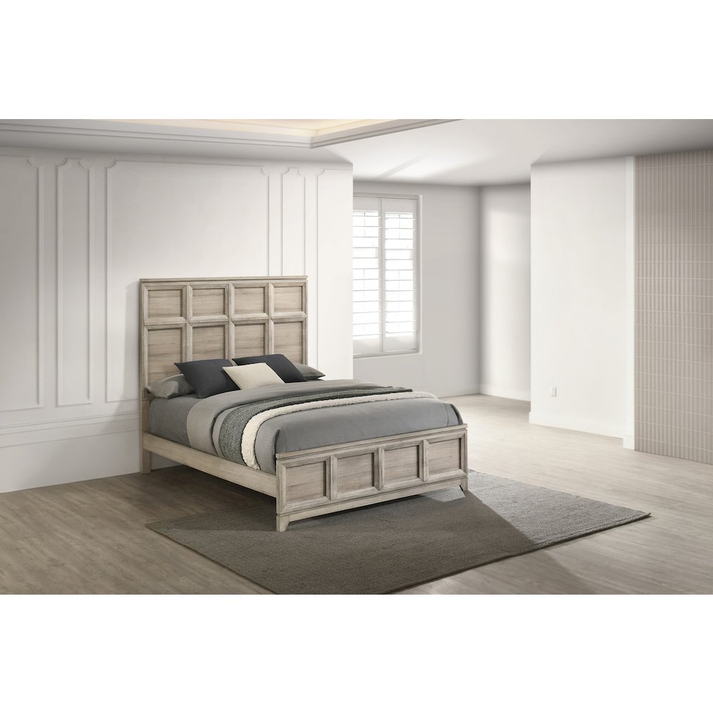 Queen Panel Bed Weathered Greige