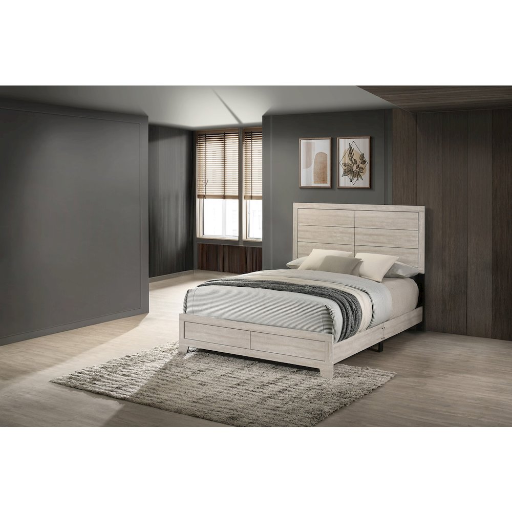 Queen Panel Bed  Rustic Gray Oak color