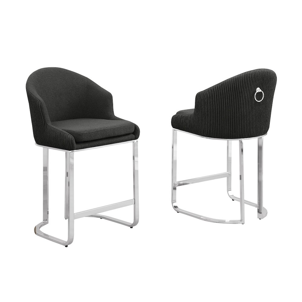 Best Quality Furniture Black With Silver Counter Height
