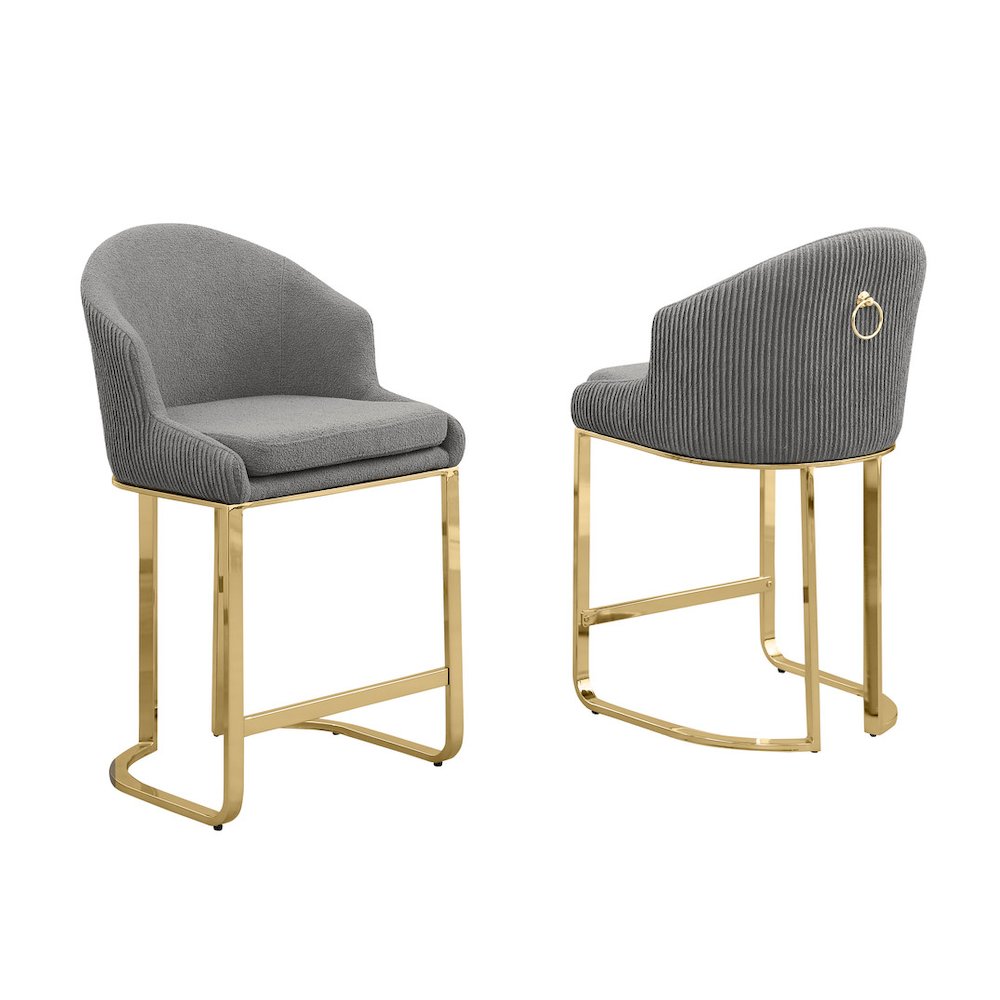 Best Quality Furniture Gray With Gold Counter Height