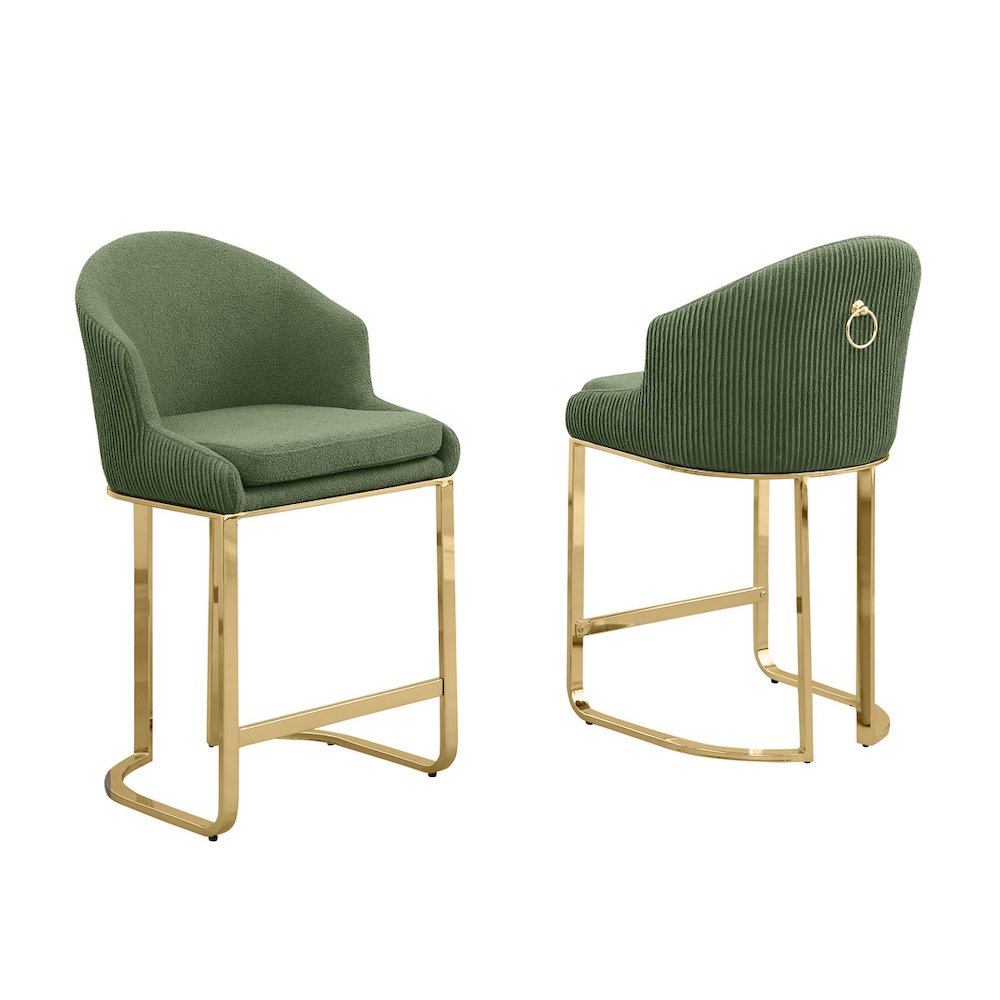 Best Quality Furniture Green With Gold Counter Height