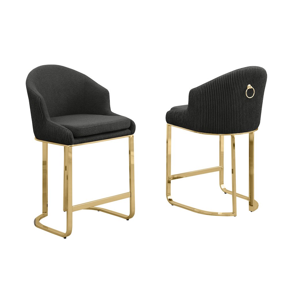 Best Quality Furniture Black With Gold Counter Height