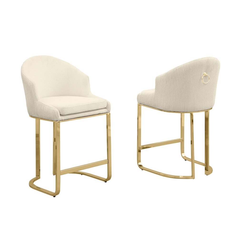 Best Quality Furniture Cream With Gold Counter Height