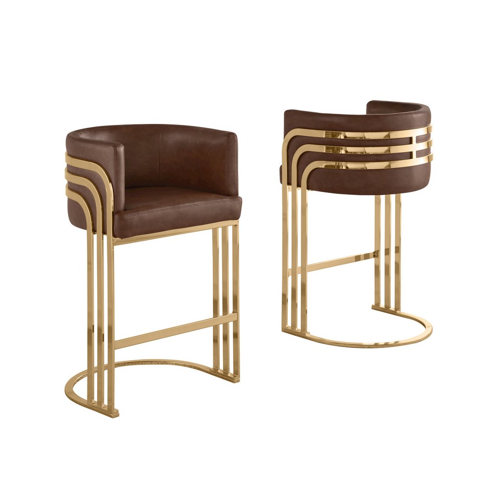 Mocha with Gold Base Barstool