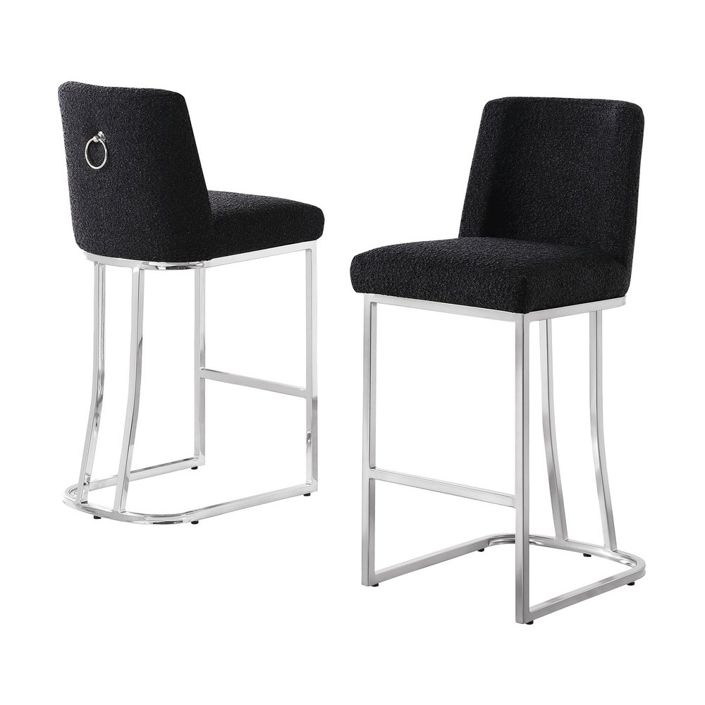 Black With Silver Base Barstools