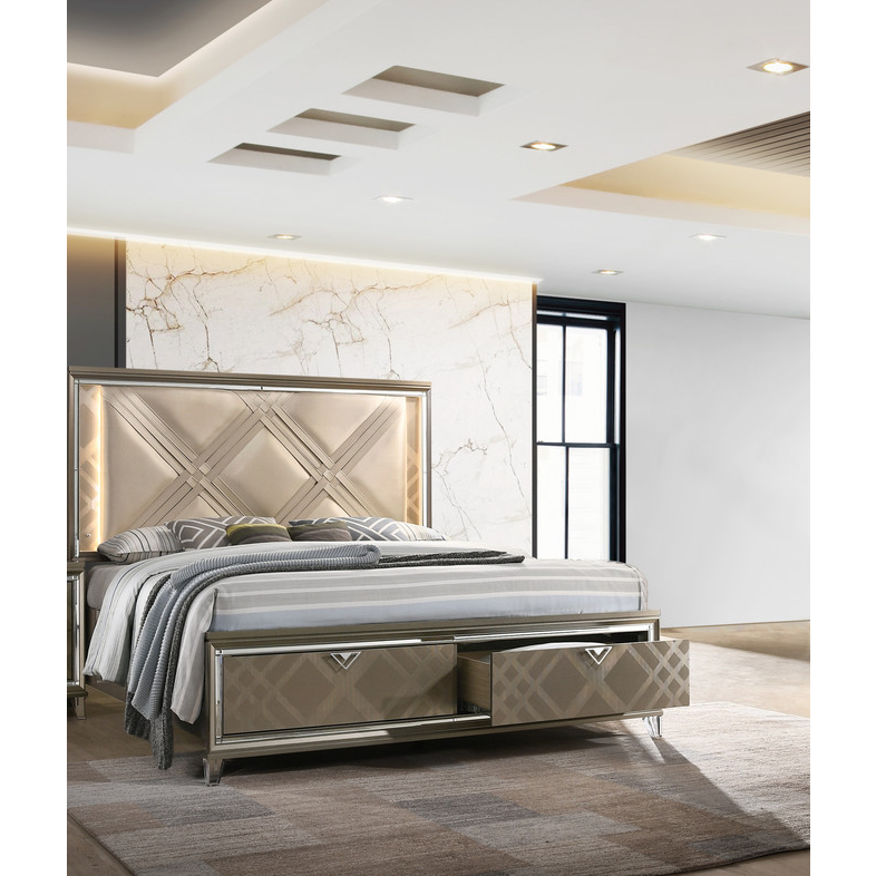 New York collection Queen size (Platform) bed w/ LED