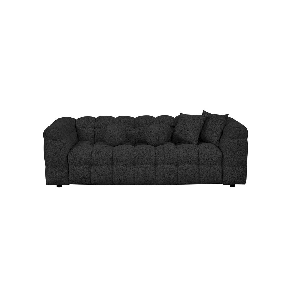 Boucle Fabric Black Sofa