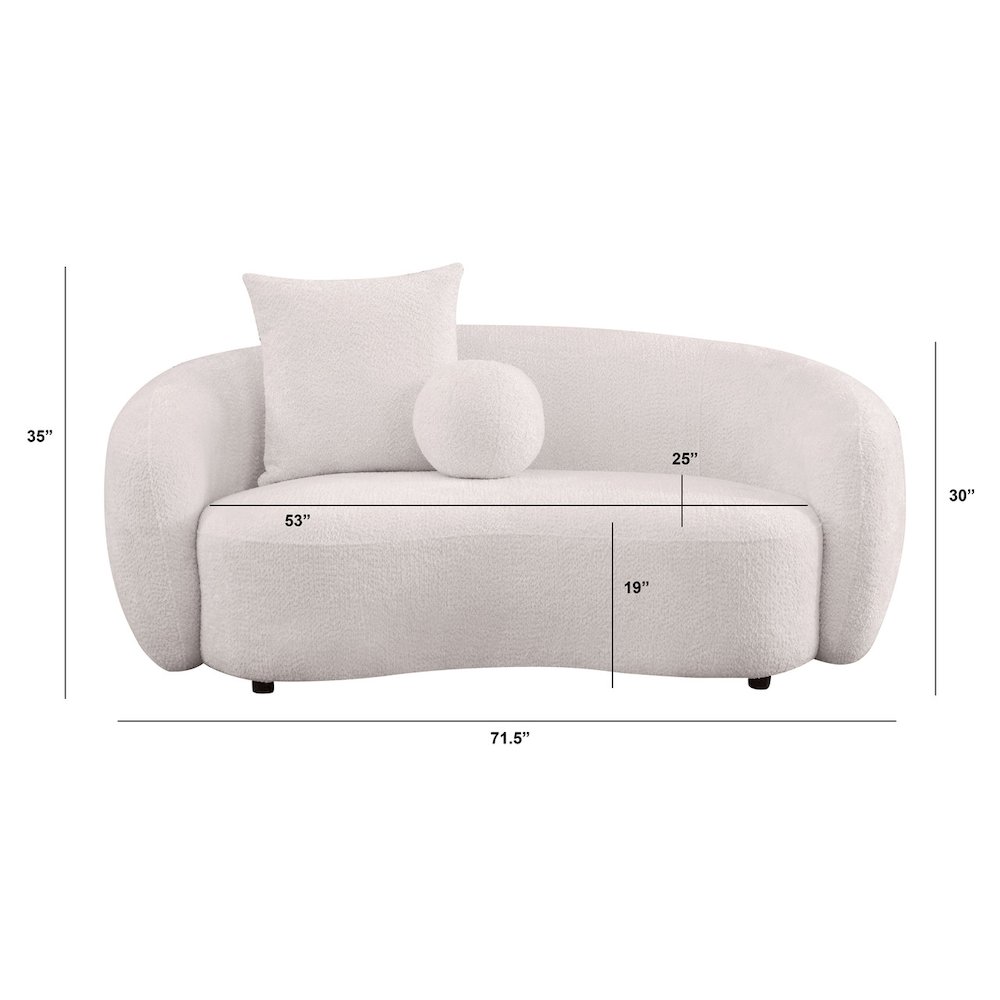 Teddy Fabric 2Pc Sofa + Loveseat Set In Beige