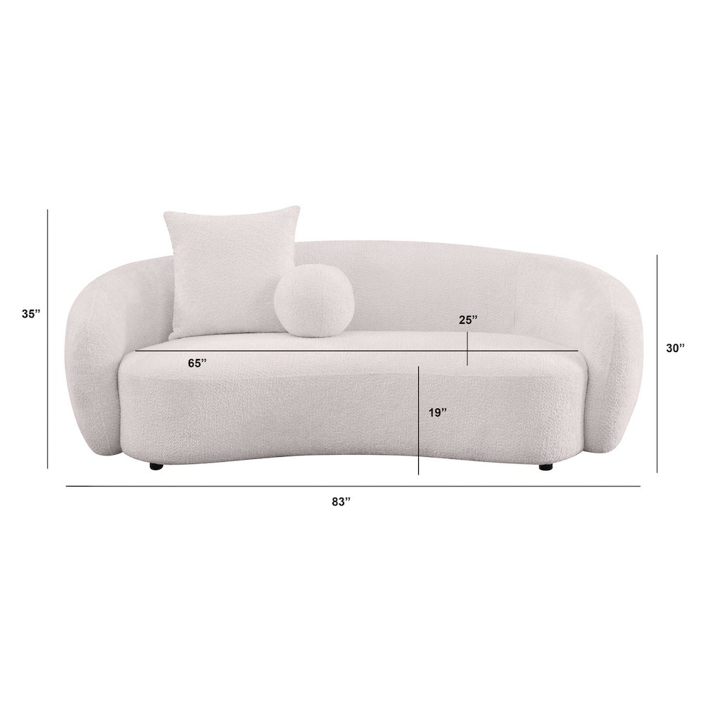 Teddy Fabric 2Pc Sofa + Loveseat Set In Beige