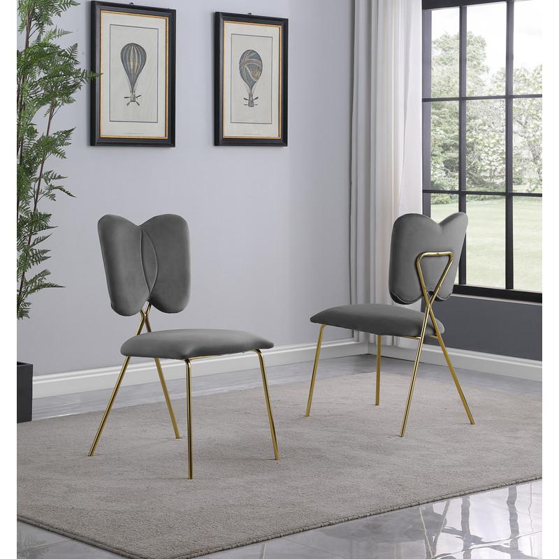 5pc dining Set- Rectangle table with Dark grey Velvet Chairs