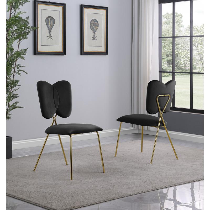 5pc dining Set- Rectangle table with Black Velvet Chairs