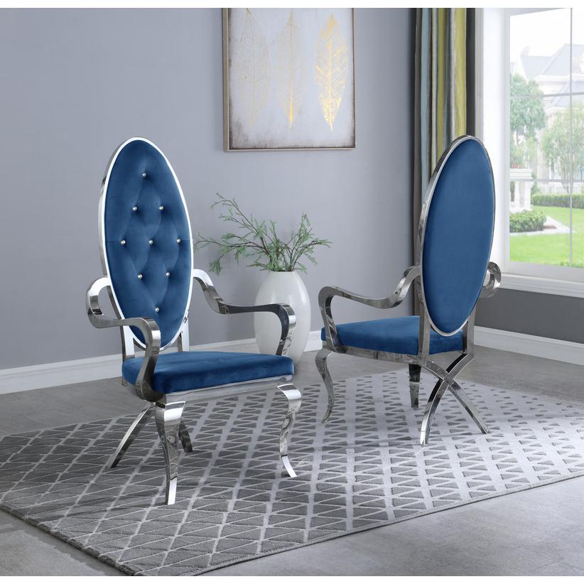 Classic 7pc Dining Set w/Uph Tufted Side/Arm Chair