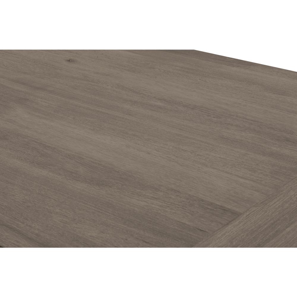 7 Piece Dining Set Extendable w/two 16″Side Leaves Extension & 6 Chairs in Dark Grey Linen