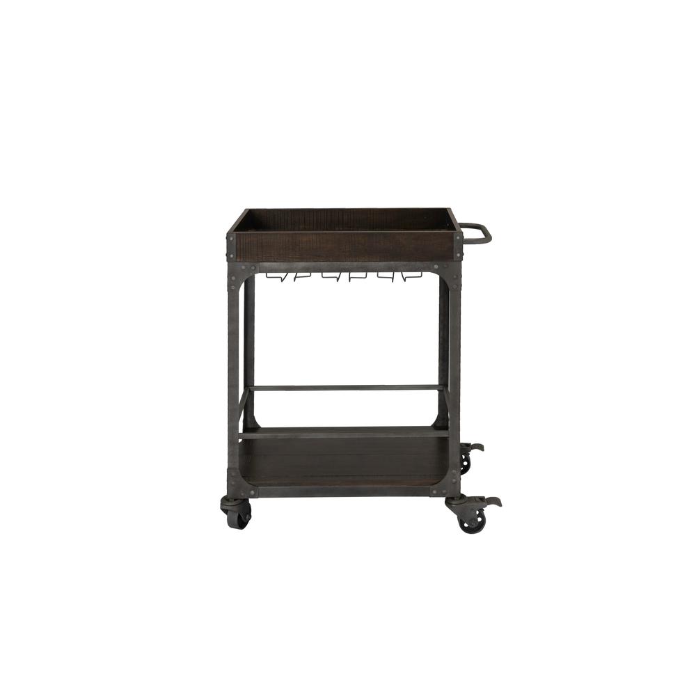 Rustic Espresso Cart w/ Lower Shelf