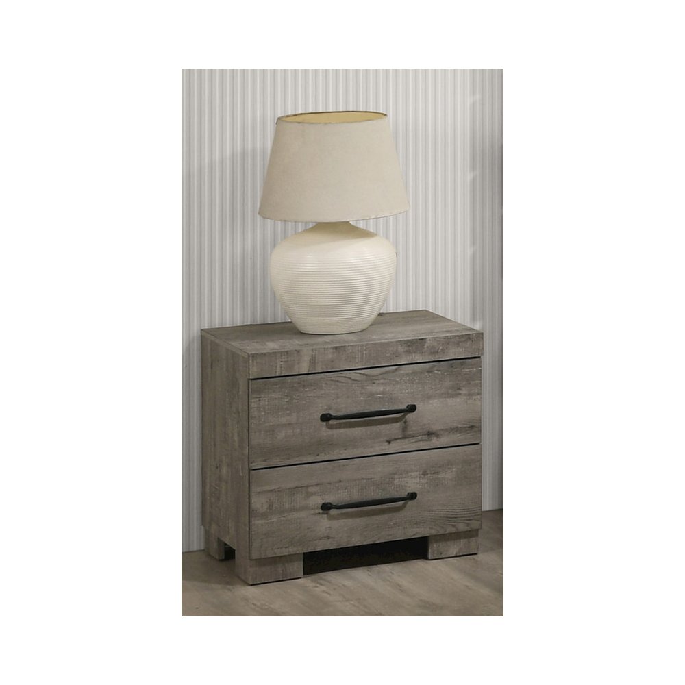 3Pc Modern Full Size Panel Bedroom Set In Antique Gray Color