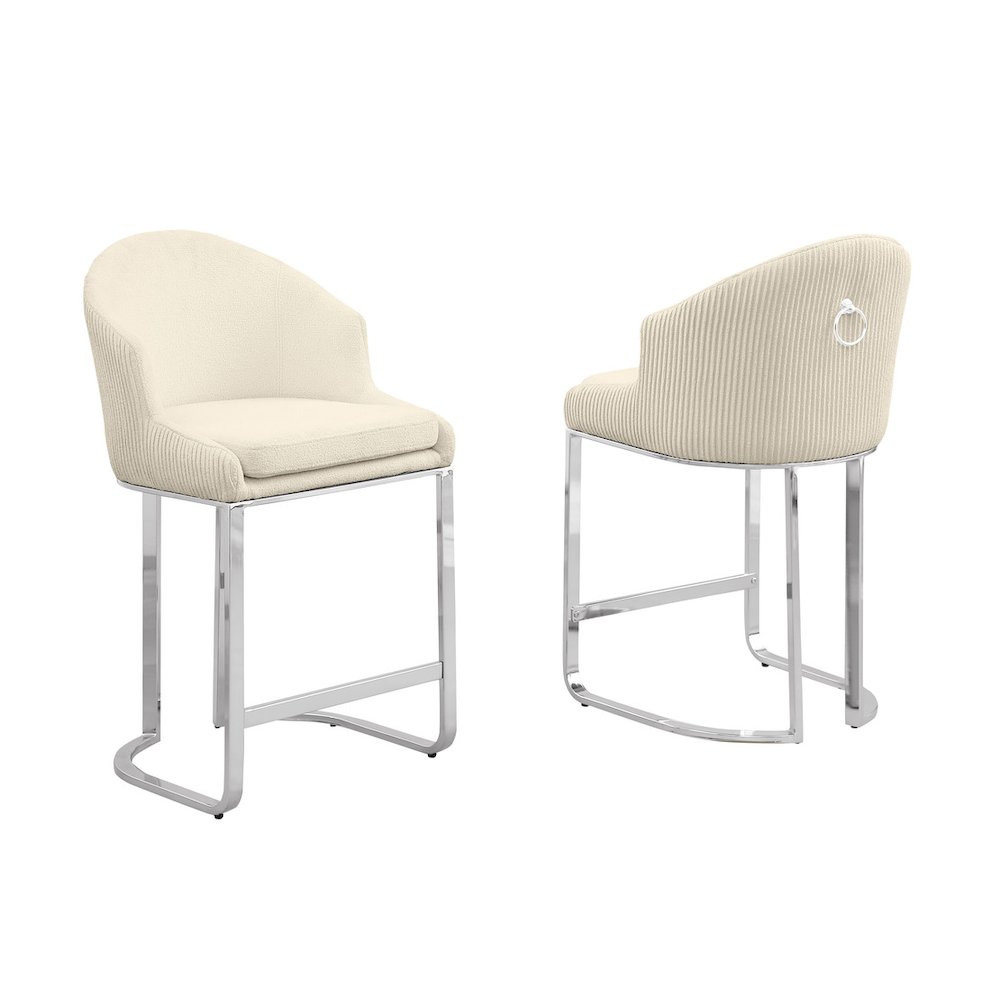 Best Quality Furniture Cream With Silver Counter Height