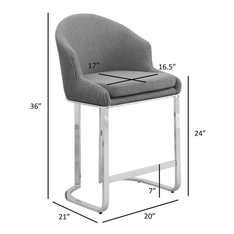 Best Quality Furniture Black With Silver Counter Height