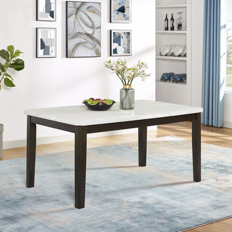 6-piece dining set with 1 white table