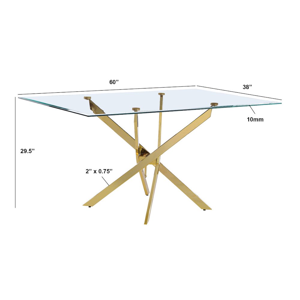 Best Quality Furniture Clear Glass Dining Set With Velvet Upholstered Chairs