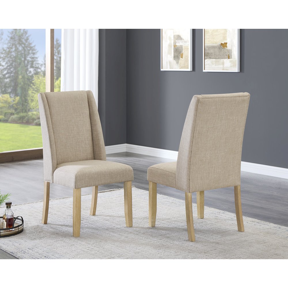 5Pc Fuax Marble Top Dining Set With 4 Beige Side Chairs