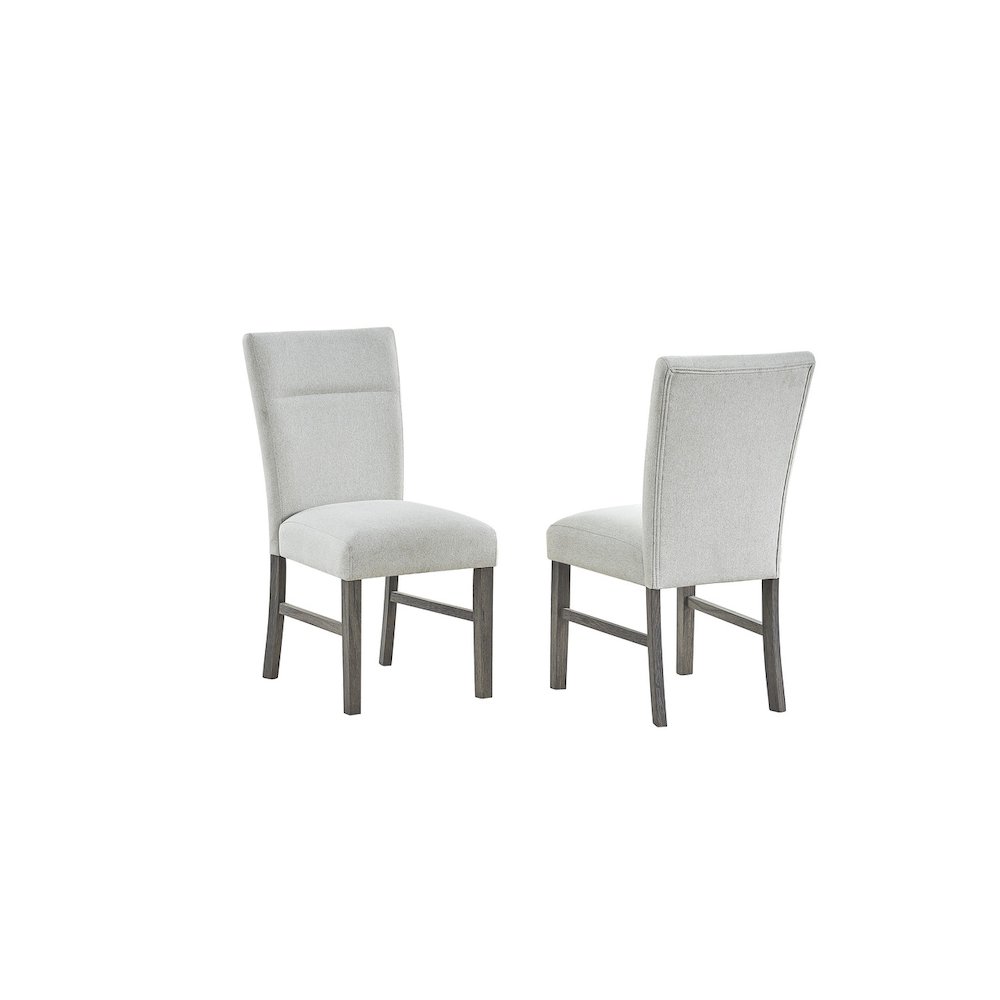 2pc Light Gray Fabric Dining Chairs