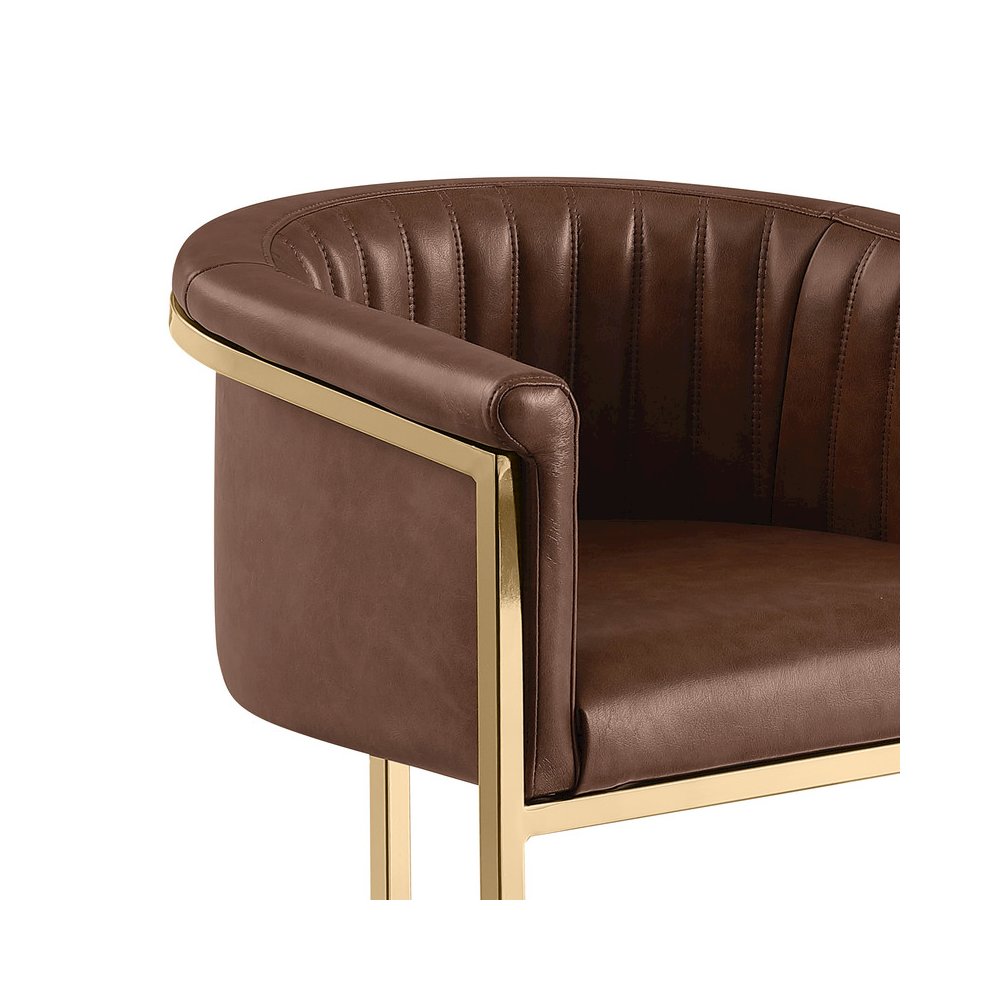 Leather-Aire Side Chairs with Gold Chrome Set of 2