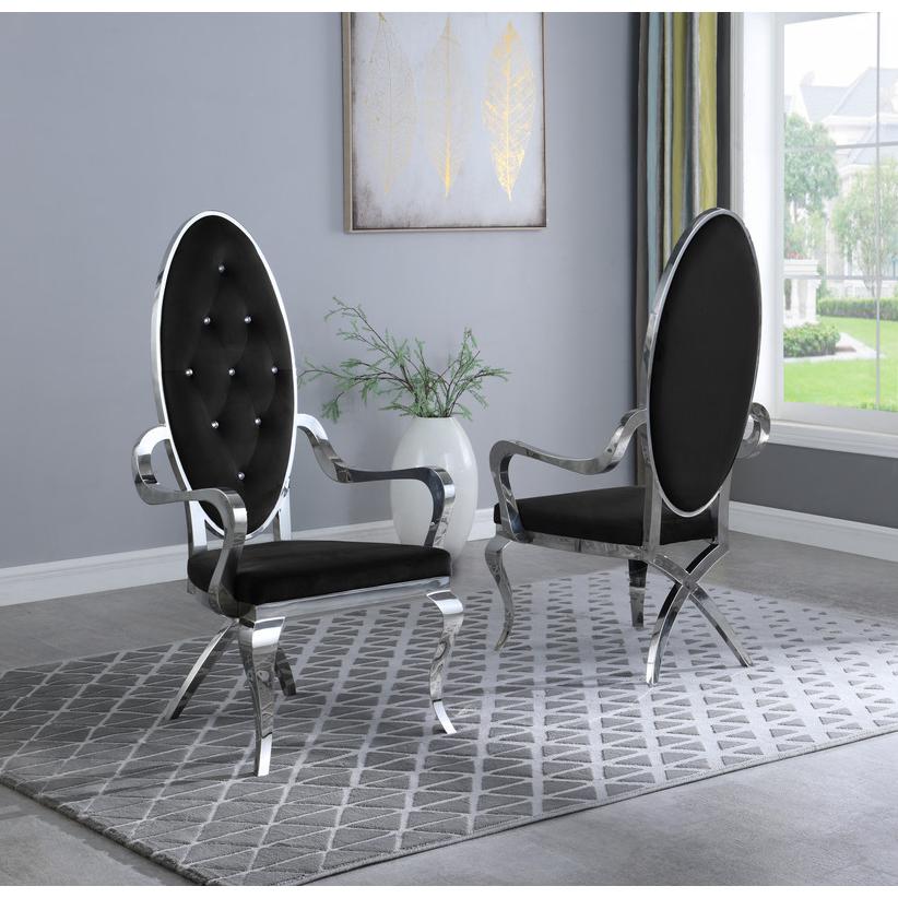 Classic 7pc Dining Set w/Uph Tufted Side/Arm Chair