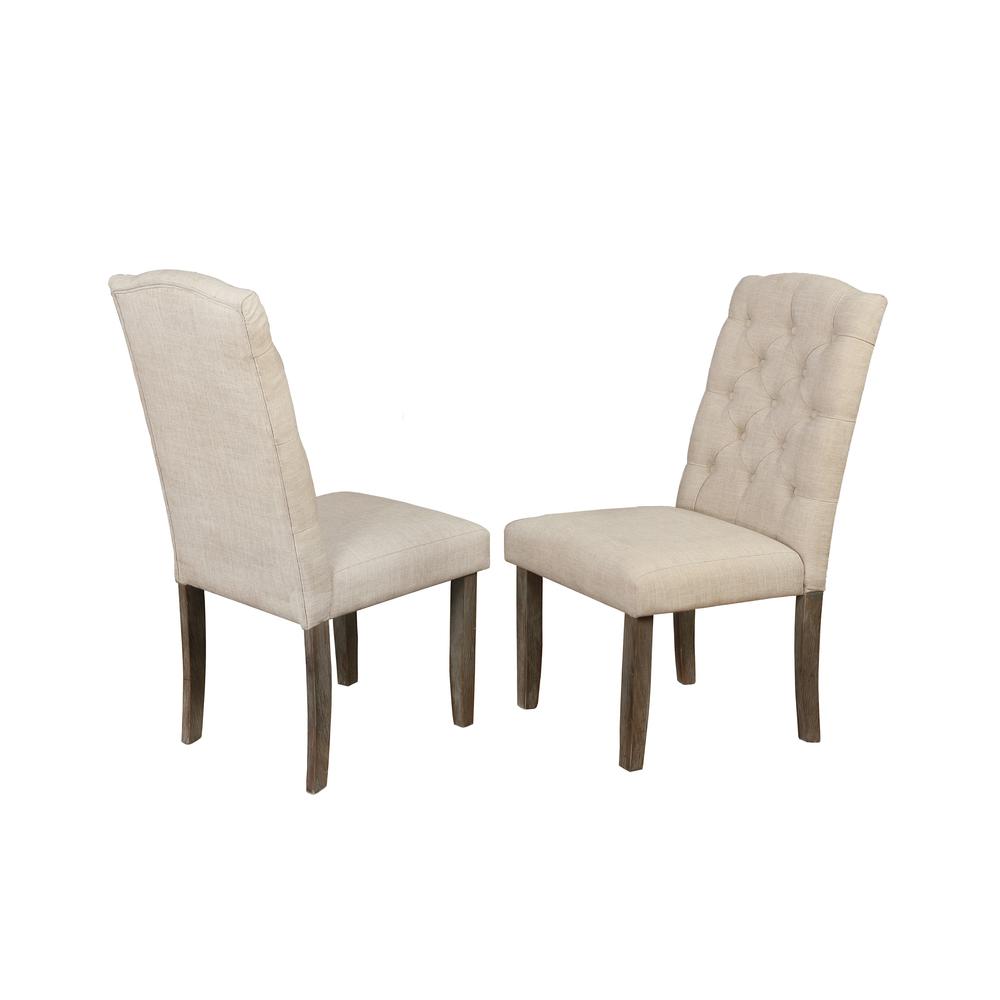 Upholstered Side Chair with Tufted Buttons